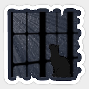 cat look to the rain Sticker